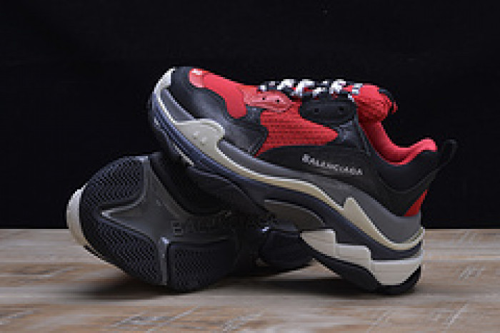 bl triple s sneakers red black